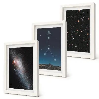 Sada obrazov do obývačky s motívom vesmíru, galaxie, súhvezdia Raka a hviezd