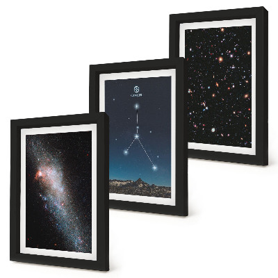 Sada obrazov do obývačky Vesmír s galaxiou, súhvezdím Raka a hviezdami