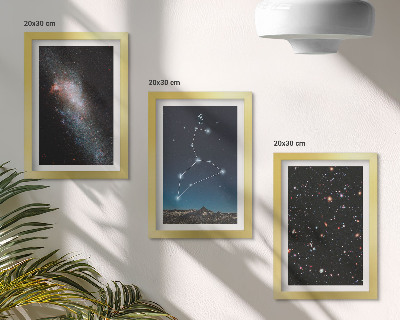Triptych v ráme Galaxia v súhvezdí Lev a vesmír