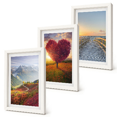 Triptych v ráme Horská krajina, stromové mólo v tvare srdca