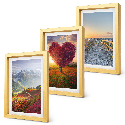 Triptych v ráme Horská krajina, stromové mólo v tvare srdca