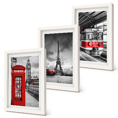 Triptych v ráme Ikonické mestá Londýn Paríž a železničná doprava