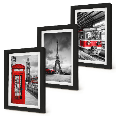 Triptych v ráme Ikonické mestá Londýn Paríž a železničná doprava