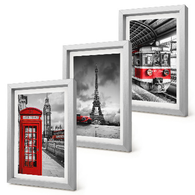 Triptych v ráme Ikonické mestá Londýn Paríž a železničná doprava