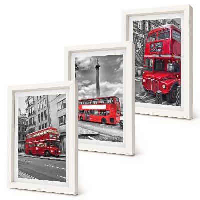 Triptych v ráme Červené autobusy v londýnskej mestskej krajine