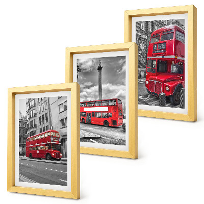Triptych v ráme Červené autobusy v londýnskej mestskej krajine