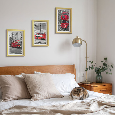 Triptych v ráme Červené autobusy v londýnskej mestskej krajine