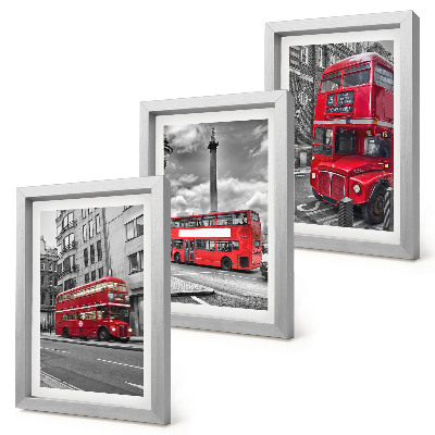 Triptych v ráme Červené autobusy v londýnskej mestskej krajine