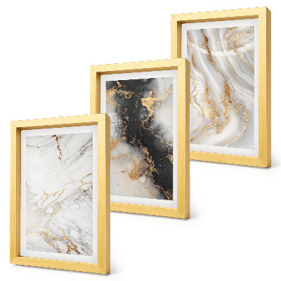 Triptych v ráme Abstraktné vzory v odtieňoch bielej a čiernej
