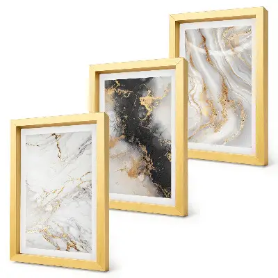 Abstraktné vzory v odtieňoch bielej a čiernej triptych v ráme