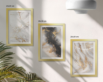 Triptych v ráme Abstraktné vzory v odtieňoch bielej a čiernej