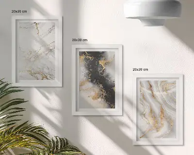 Abstraktné vzory v odtieňoch bielej a čiernej triptych v ráme