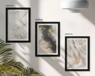 Abstraktné vzory v odtieňoch bielej a čiernej triptych v ráme