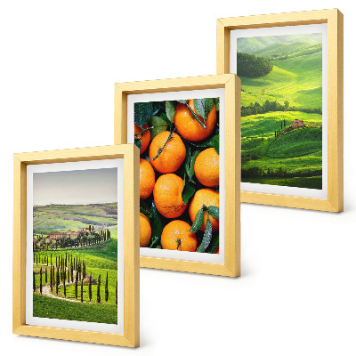 Triptych v ráme Talianska vidiecka krajina s pomarančmi a prírodou