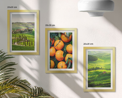 Triptych v ráme Talianska vidiecka krajina s pomarančmi a prírodou