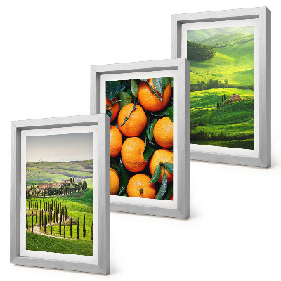 Triptych v ráme Talianska vidiecka krajina s pomarančmi a prírodou