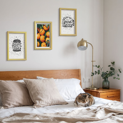 Triptych v ráme Kuchynské motívy a šťavnaté pomaranče