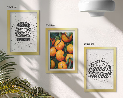 Triptych v ráme Kuchynské motívy a šťavnaté pomaranče