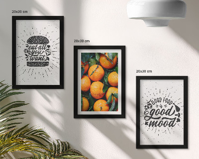 Triptych v ráme Kuchynské motívy a šťavnaté pomaranče
