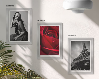 Triptych v ráme Parížska žena s ružovými okuliarmi a Eiffelovou vežou