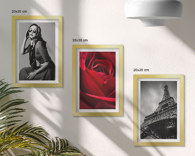 Triptych v ráme Parížska žena s ružovými okuliarmi a Eiffelovou vežou