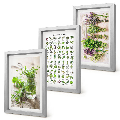 Triptych v ráme Zoznam sušených rastlín do kuchyne