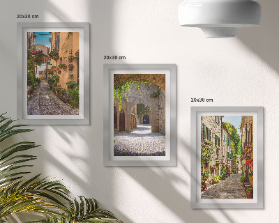 Sada obrazov do obývačky Talianske ulice s kvetmi a krajinnou architektúrou