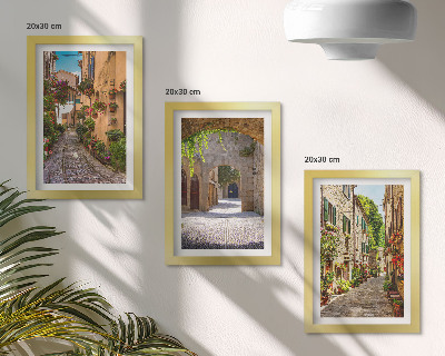 Sada obrazov do obývačky Talianske ulice s kvetmi a krajinnou architektúrou