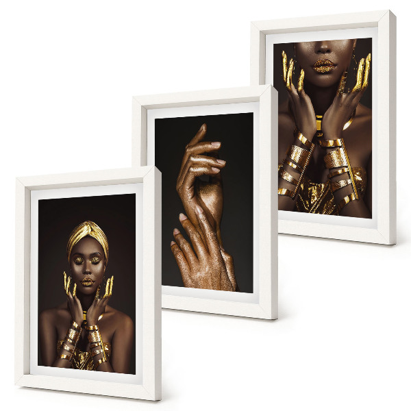 Sada obrazov do obývačky Elegantné portréty africkej ženy