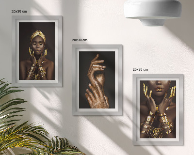 Sada obrazov do obývačky Elegantné portréty africkej ženy