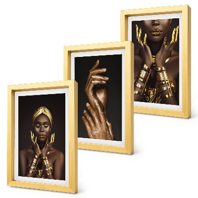 Sada obrazov do obývačky Elegantné portréty africkej ženy