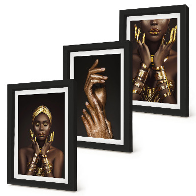 Sada obrazov do obývačky Elegantné portréty africkej ženy