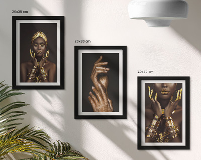 Sada obrazov do obývačky Elegantné portréty africkej ženy