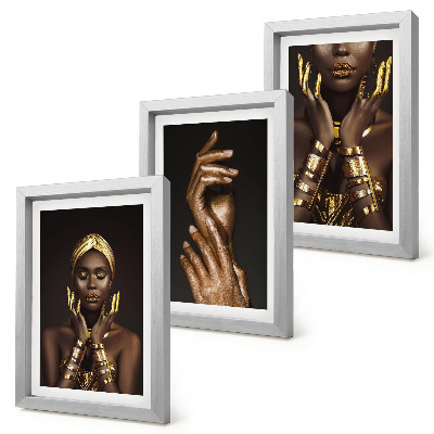 Sada obrazov do obývačky Elegantné portréty africkej ženy