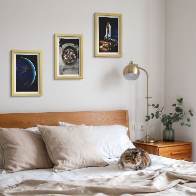 Triptych v ráme Výhľady na Zem, astronauta a raketu