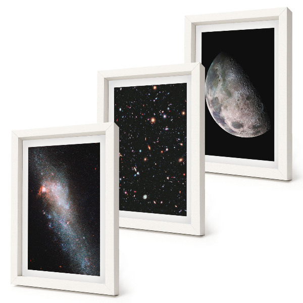 Sada obrazov do obývačky vesmírna galaxia, hviezdy, a, spln