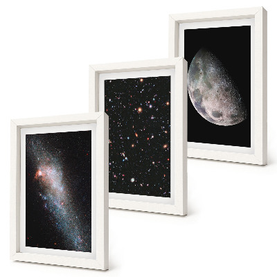 Sada obrazov do obývačky vesmírna galaxia, hviezdy, a, spln