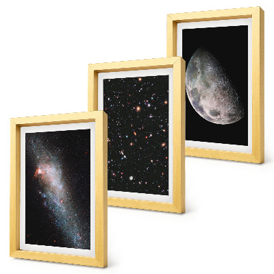 Sada obrazov do obývačky vesmírna galaxia, hviezdy, a, spln