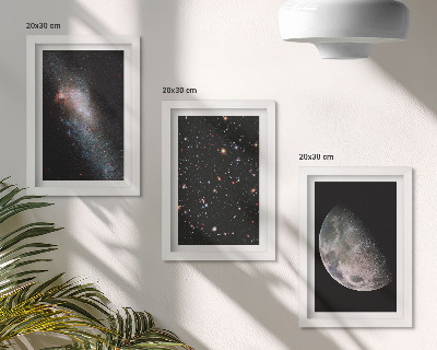 Sada obrazov do obývačky vesmírna galaxia, hviezdy, a, spln