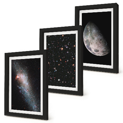 Sada obrazov do obývačky vesmírna galaxia, hviezdy, a, spln