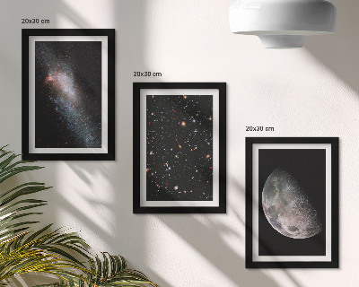Sada obrazov do obývačky vesmírna galaxia, hviezdy, a, spln