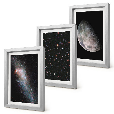 Sada obrazov do obývačky vesmírna galaxia, hviezdy, a, spln