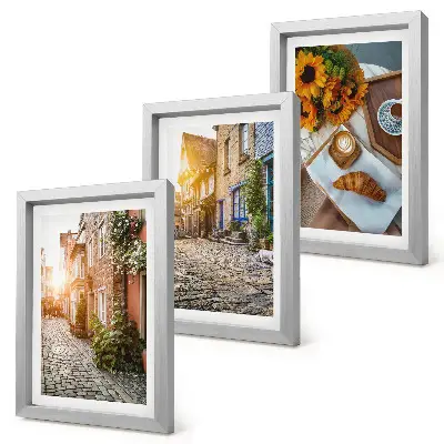 Očarujúce uličky s kávou a slnečnicami triptych v ráme