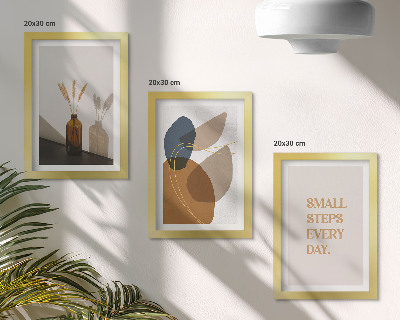 Triptych v ráme Abstraktné tvary a prírodné akcenty sú zahrnuté