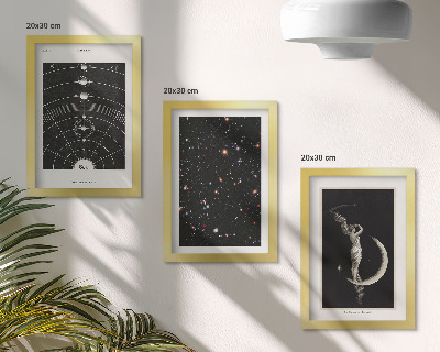 Triptych v ráme Nočná postava galaxie slnečnej sústavy na Mesiaci