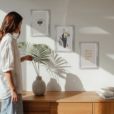 Sada obrazov do obývačky Minimalistické ilustrácie inšpirujúce boho text