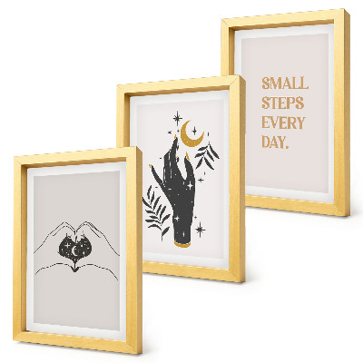 Sada obrazov do obývačky Minimalistické ilustrácie inšpirujúce boho text
