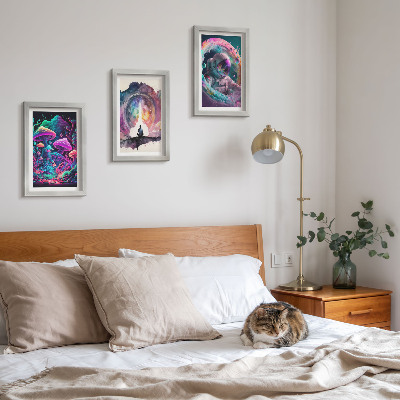 Triptych v ráme Farebné ilustrácie vo fantasy štýle