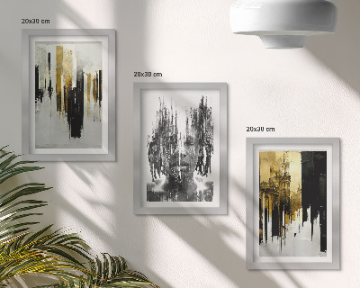 Sada obrazov do obývačky Kontrast abstrakcií s portrétnou maľbou a architektúrou