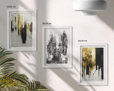 Sada obrazov do obývačky Kontrast abstrakcií s portrétnou maľbou a architektúrou